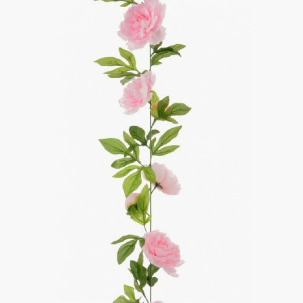 Artificial Peony Flowers Garland Pale Pink 180cm Artificial Flowers
